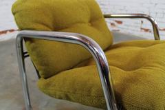 Postmodern Chrome Tube Baughman Style Sling Lounge Chair and Ottoman