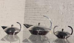Vintage Escapade by Paris Art Deco Style Silver Plate Four-Piece Tea Service