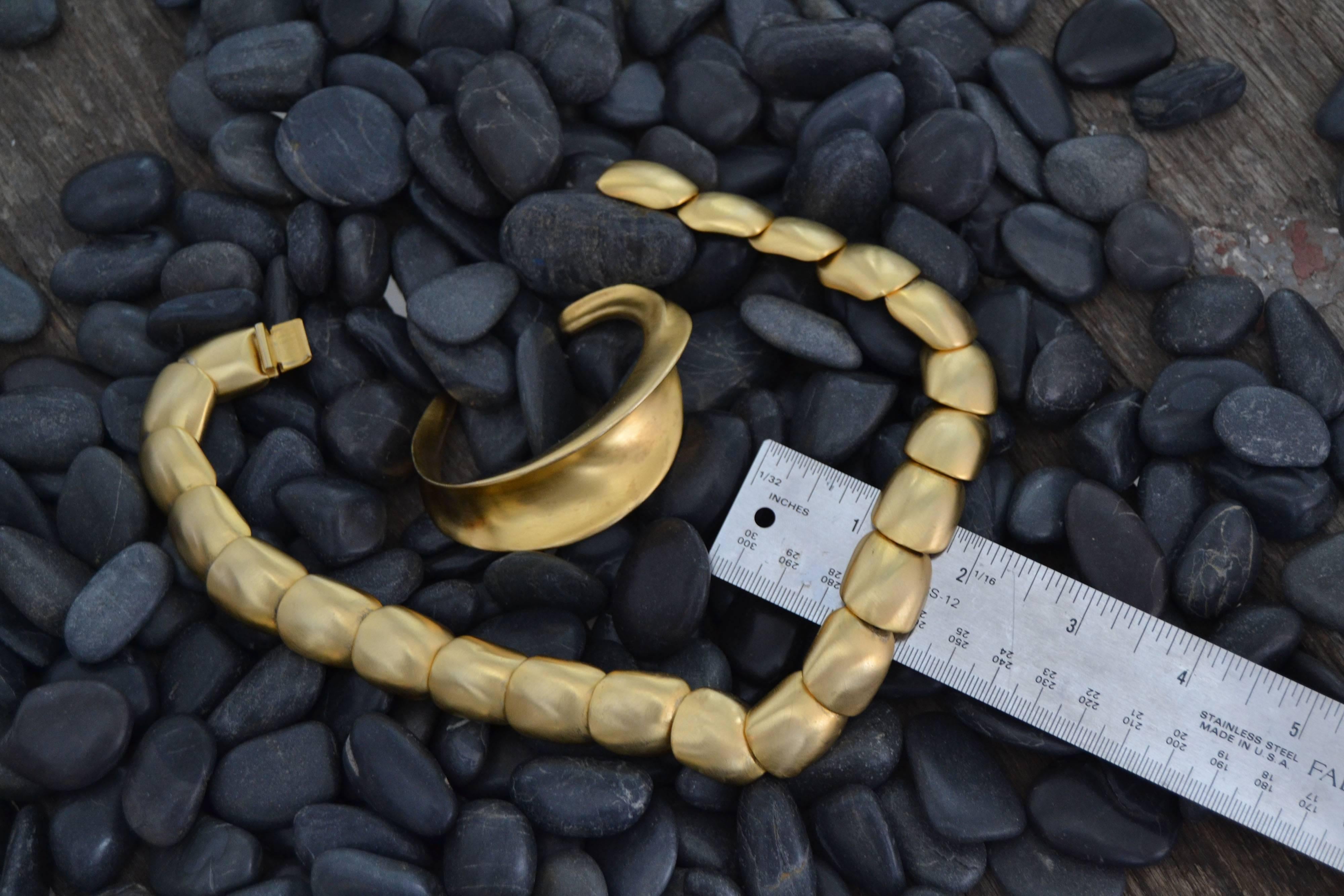 American Vintage Clara Studio Inc Brushed Gold-Tone Necklace and Bracelet