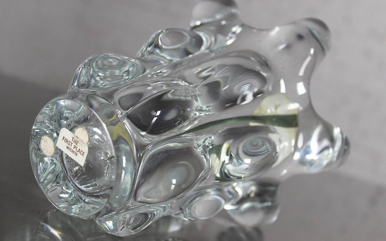 20th Century Vintage Mid-Century Modern Art Glass Vannes Le Chatel Crystal Vases
