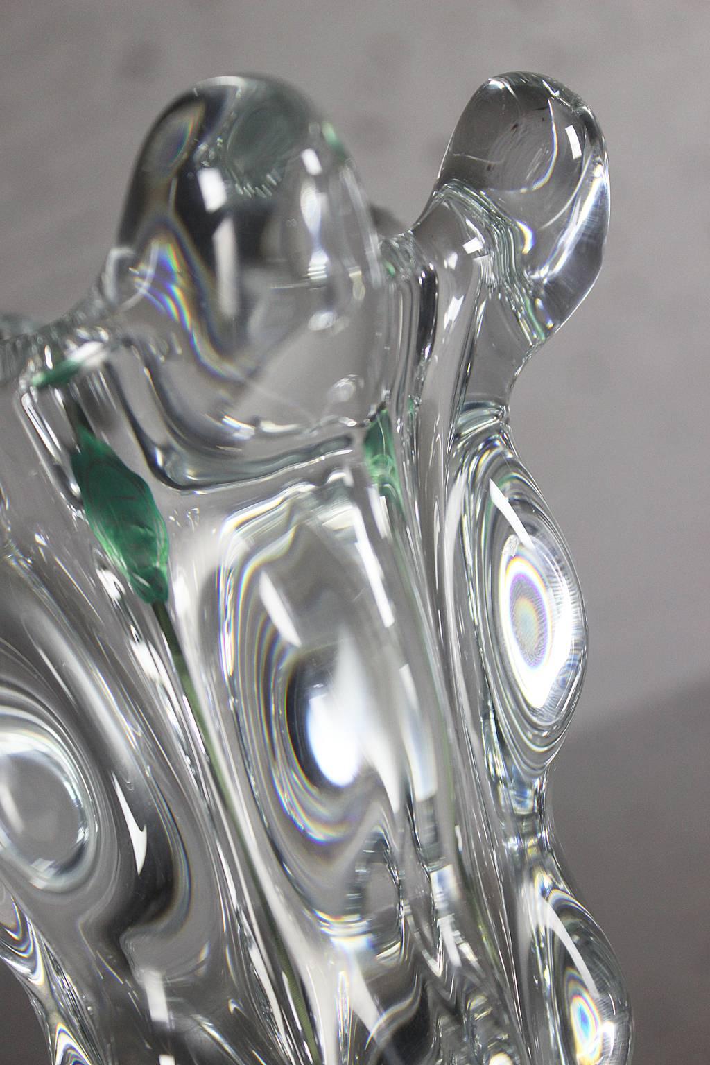 Vintage Mid-Century Modern Art Glass Vannes Le Chatel Crystal Vases 1