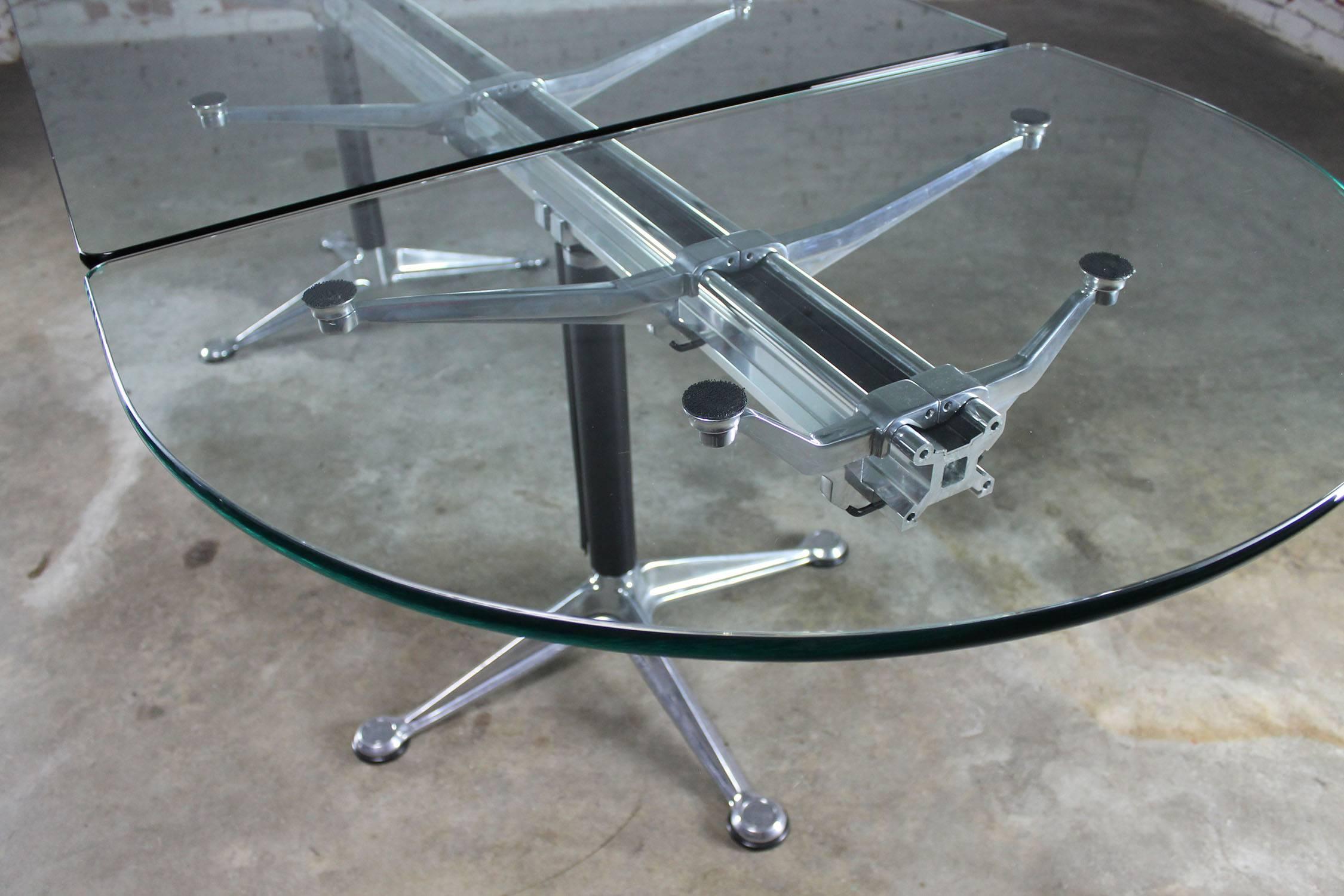 American Vintage Herman Miller Glass and Aluminum Beam Table or Desk by Bruce Burdick