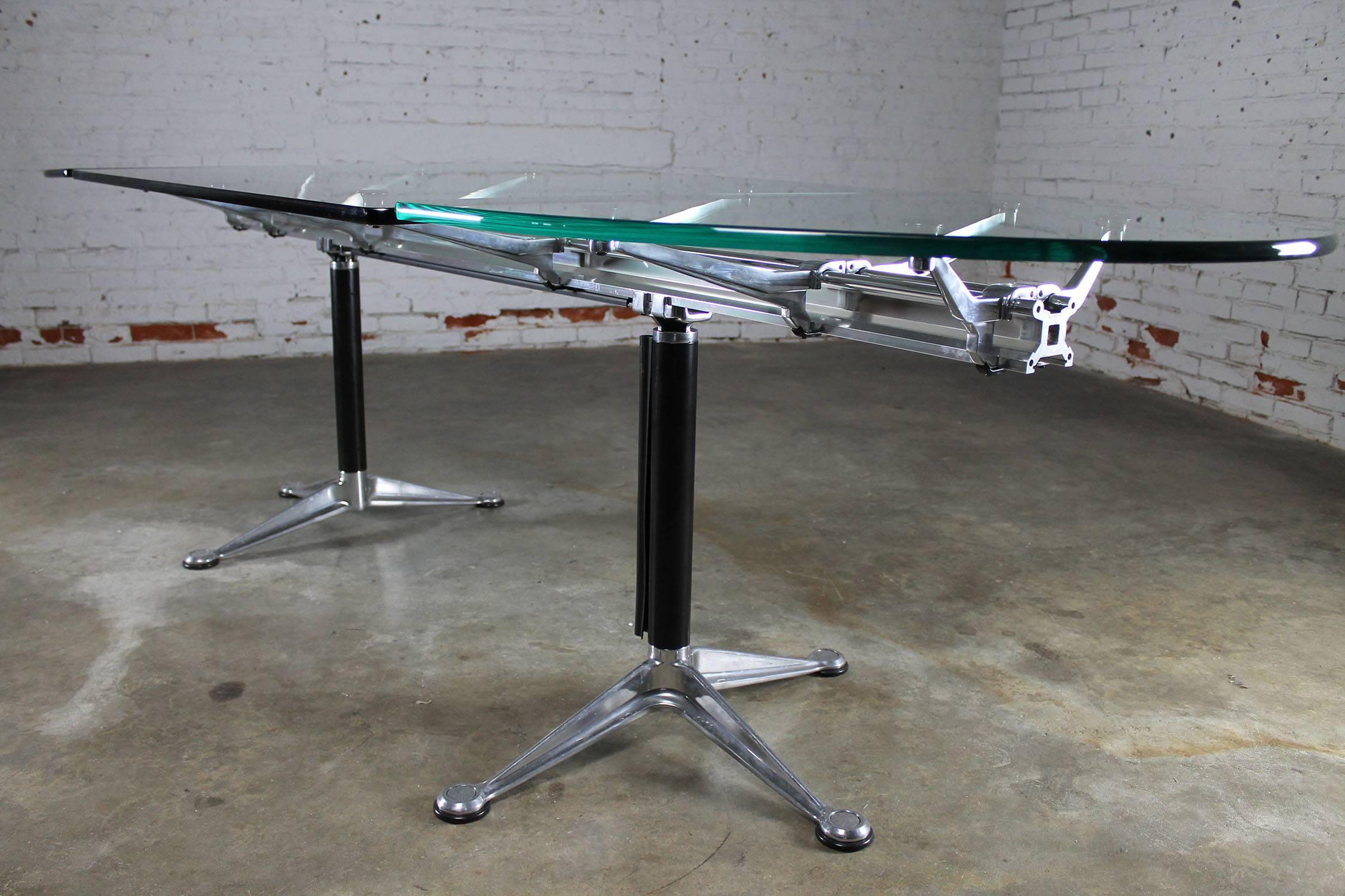 Vintage Herman Miller Glass and Aluminum Beam Table or Desk by Bruce Burdick In Good Condition In Topeka, KS