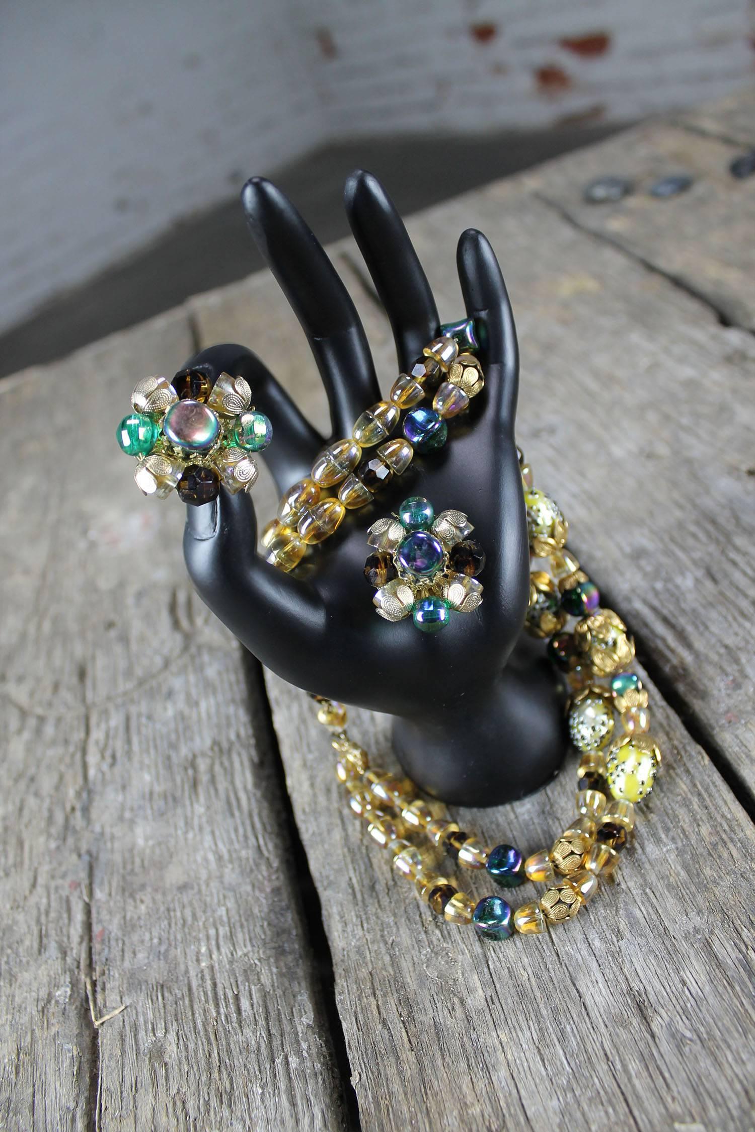 vintage crystal bead necklace