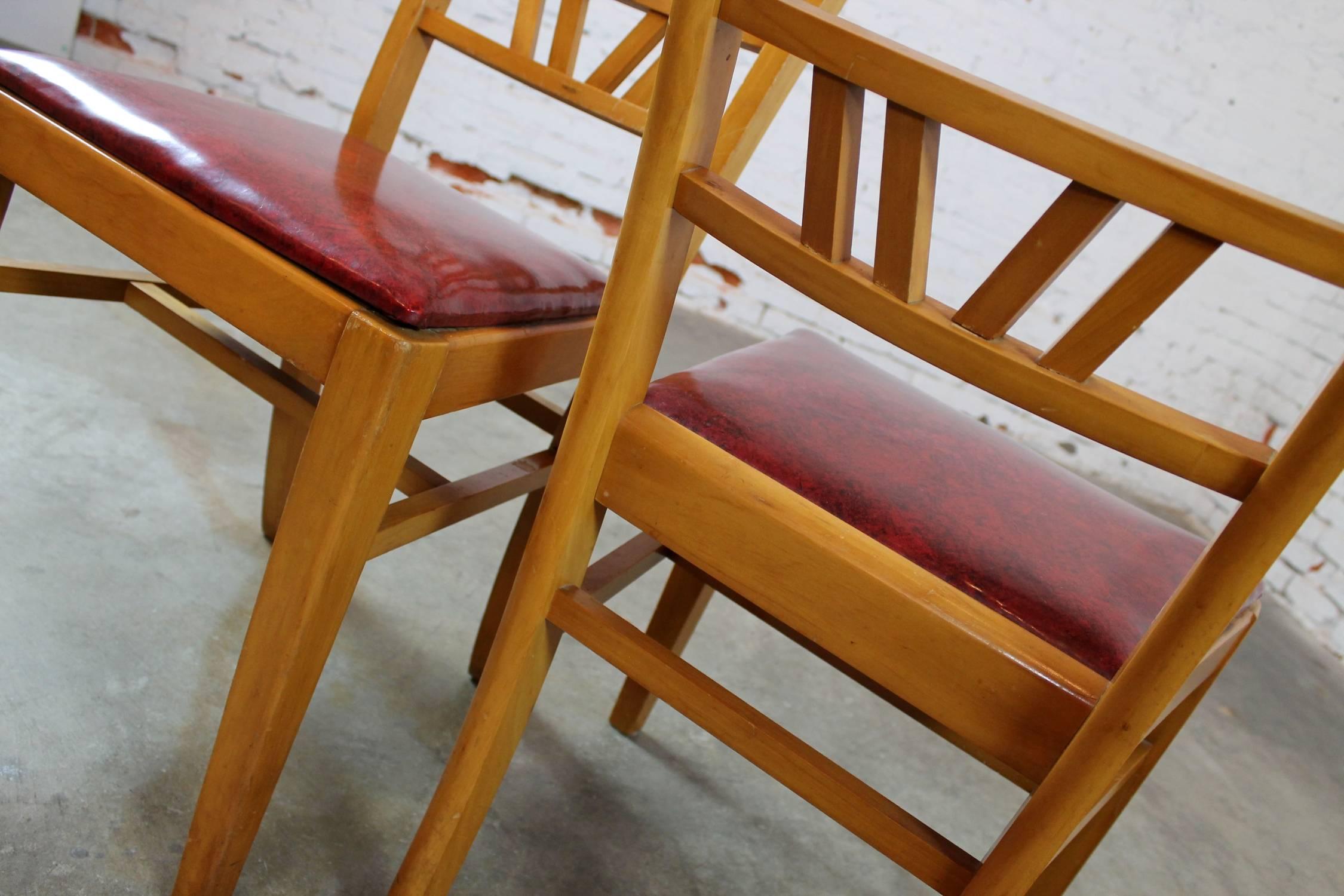 Vintage Mid-Century Light Mahogany Dining Chairs Set of Eight 1