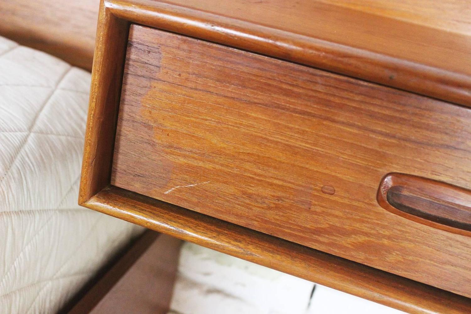 Vintage Scandinavian Modern Teak King Platform Bed with ...