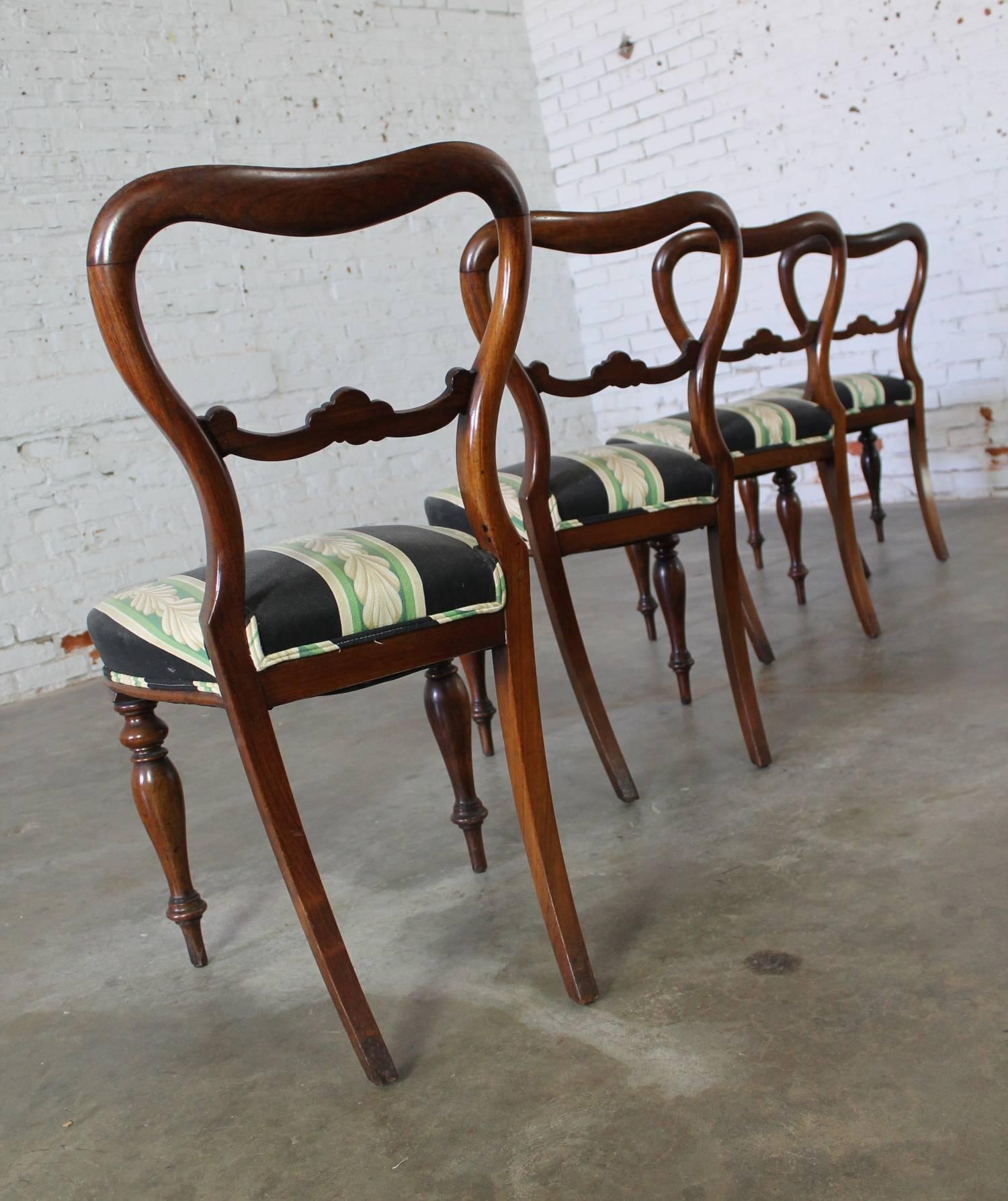 Set of Four Antique Victorian Rosewood Dining Chairs in the Manner of Gillows 1