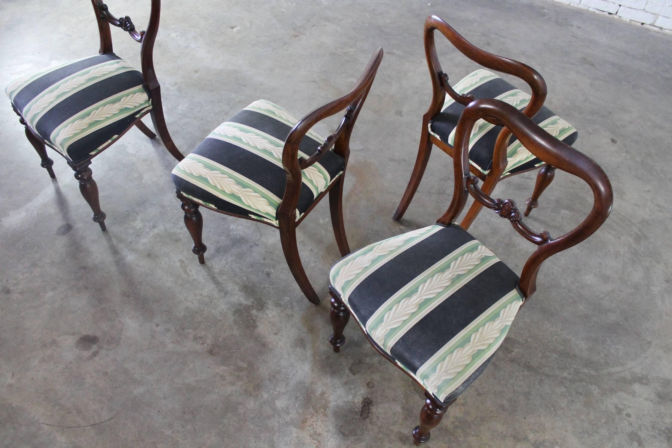 Set of Four Antique Victorian Rosewood Dining Chairs in the Manner of Gillows 2
