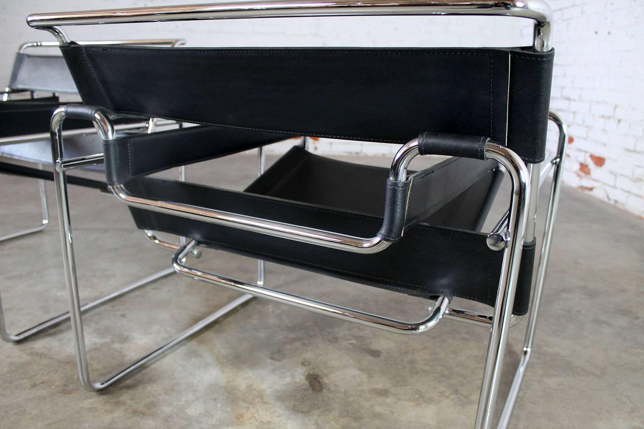 Bauhaus Vintage Wassily Chairs by Marcel Breuer Made in Italy