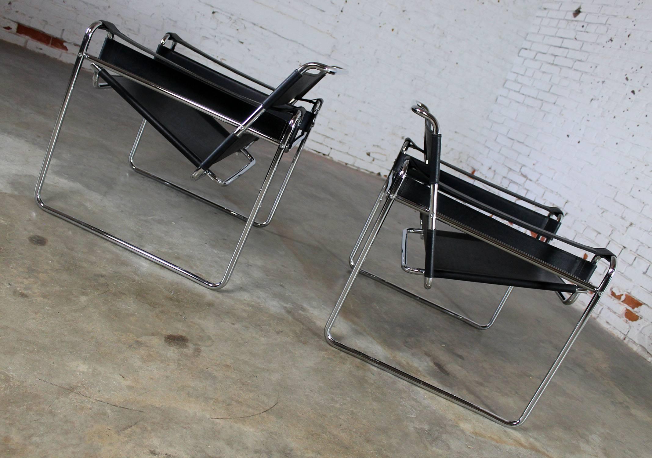 Leather Vintage Wassily Chairs by Marcel Breuer Made in Italy