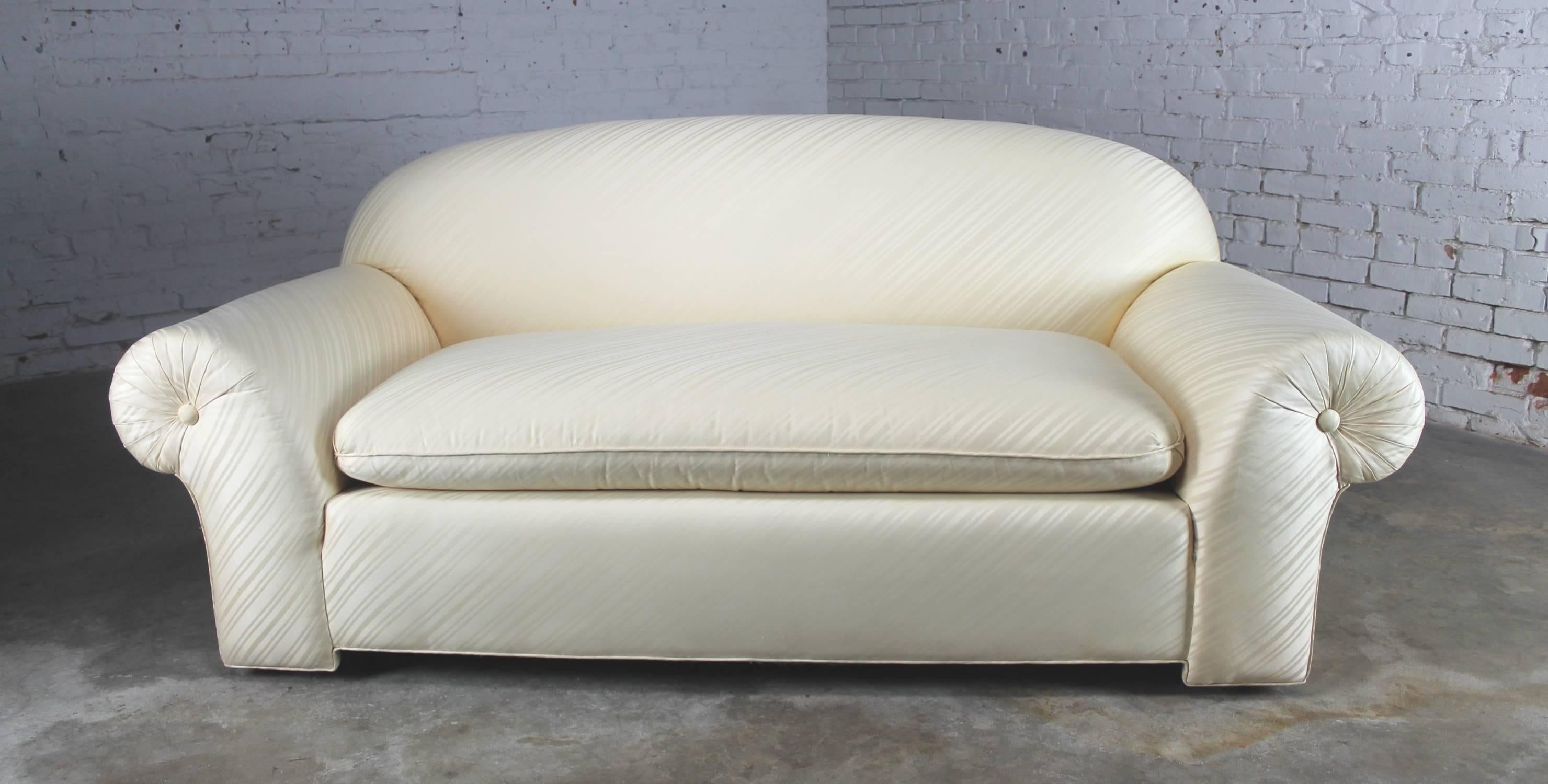 Vintage Donghia Sofa in Original White Vice Versa Fabric 2