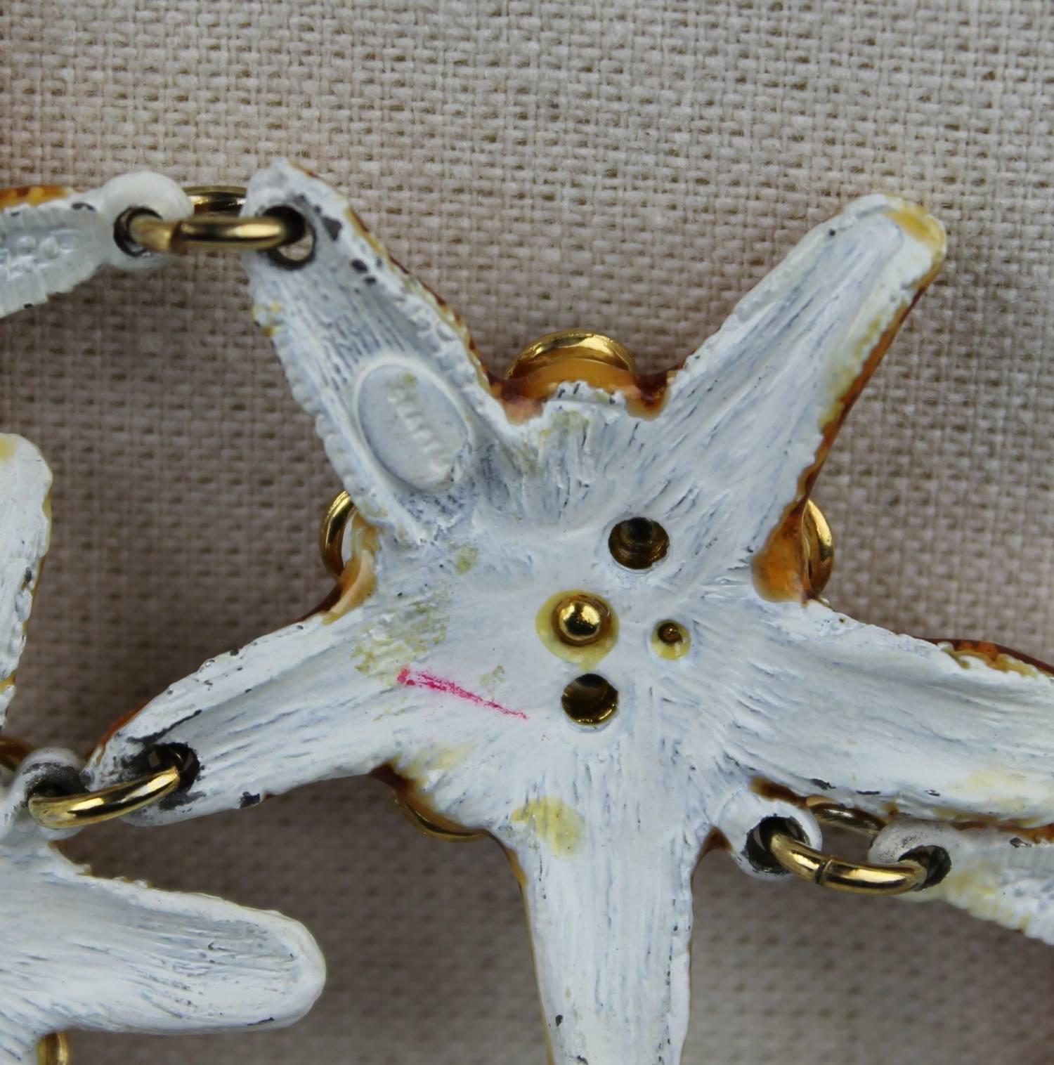 Vintage Gem-Craft Bejeweled Starfish Bib Necklace, Signed CRAFT  For Sale 1