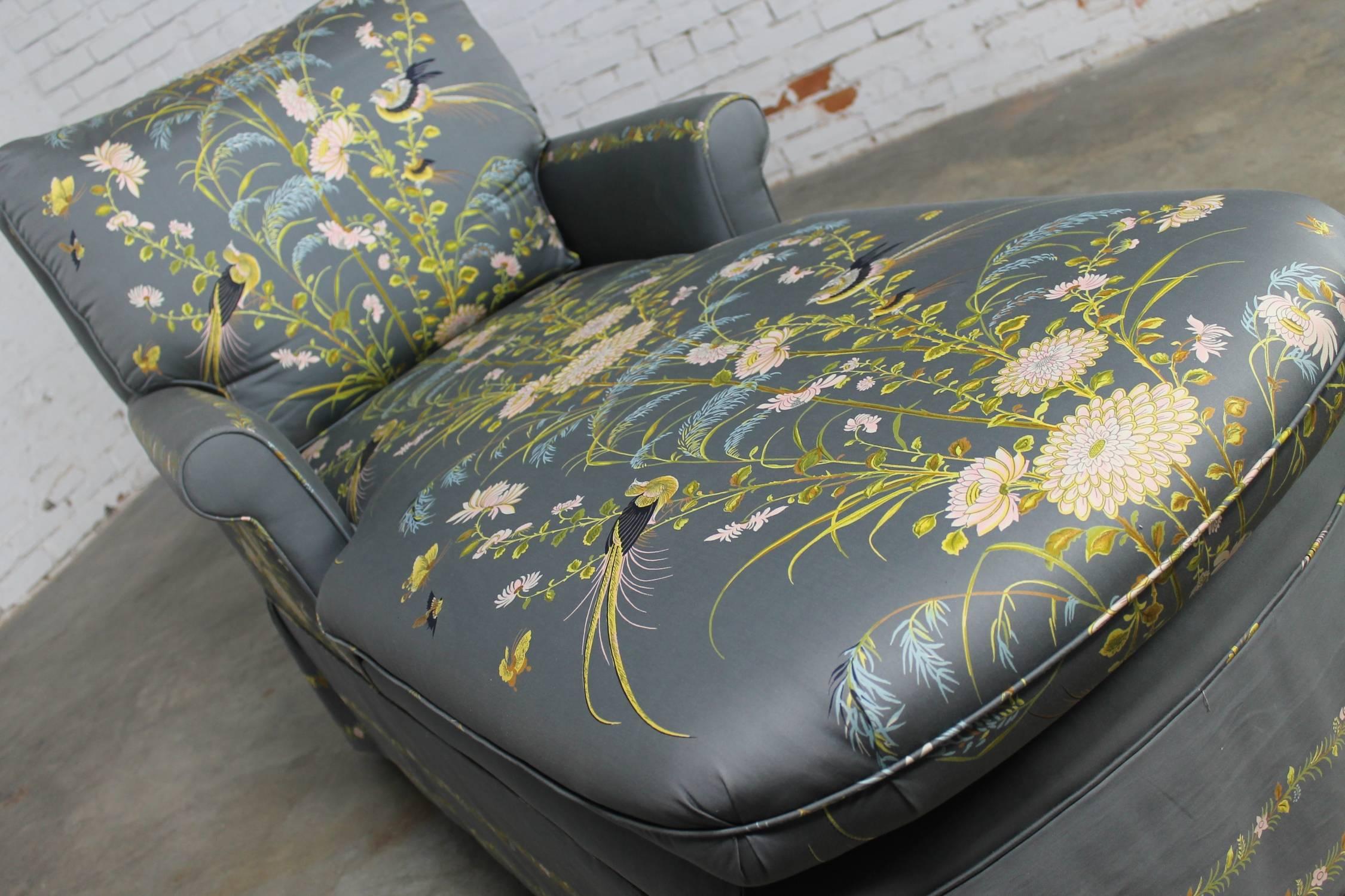 Fabric Vintage 1940s Double Armed Chaise Longue, Newly Upholstered