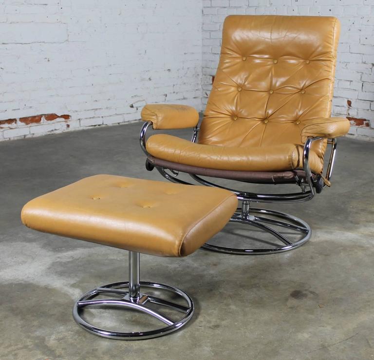 Reclining Lounge Chair And Ottoman, Vintage Chairworks Recliner