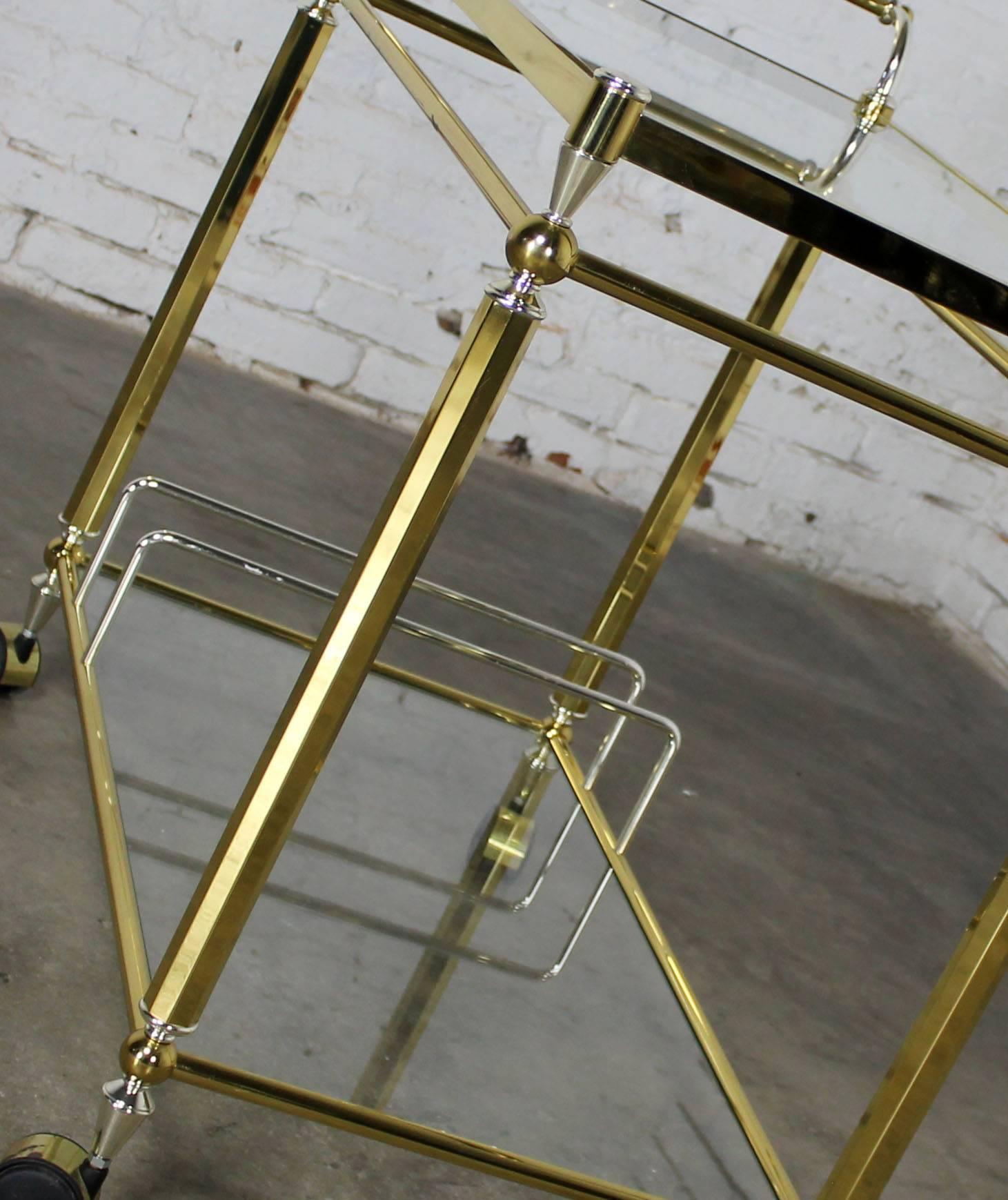 vintage brass bar cart
