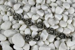 Vintage Pewter Modernist or Brutalist Bracelet and Cufflinks by Lysgards Design