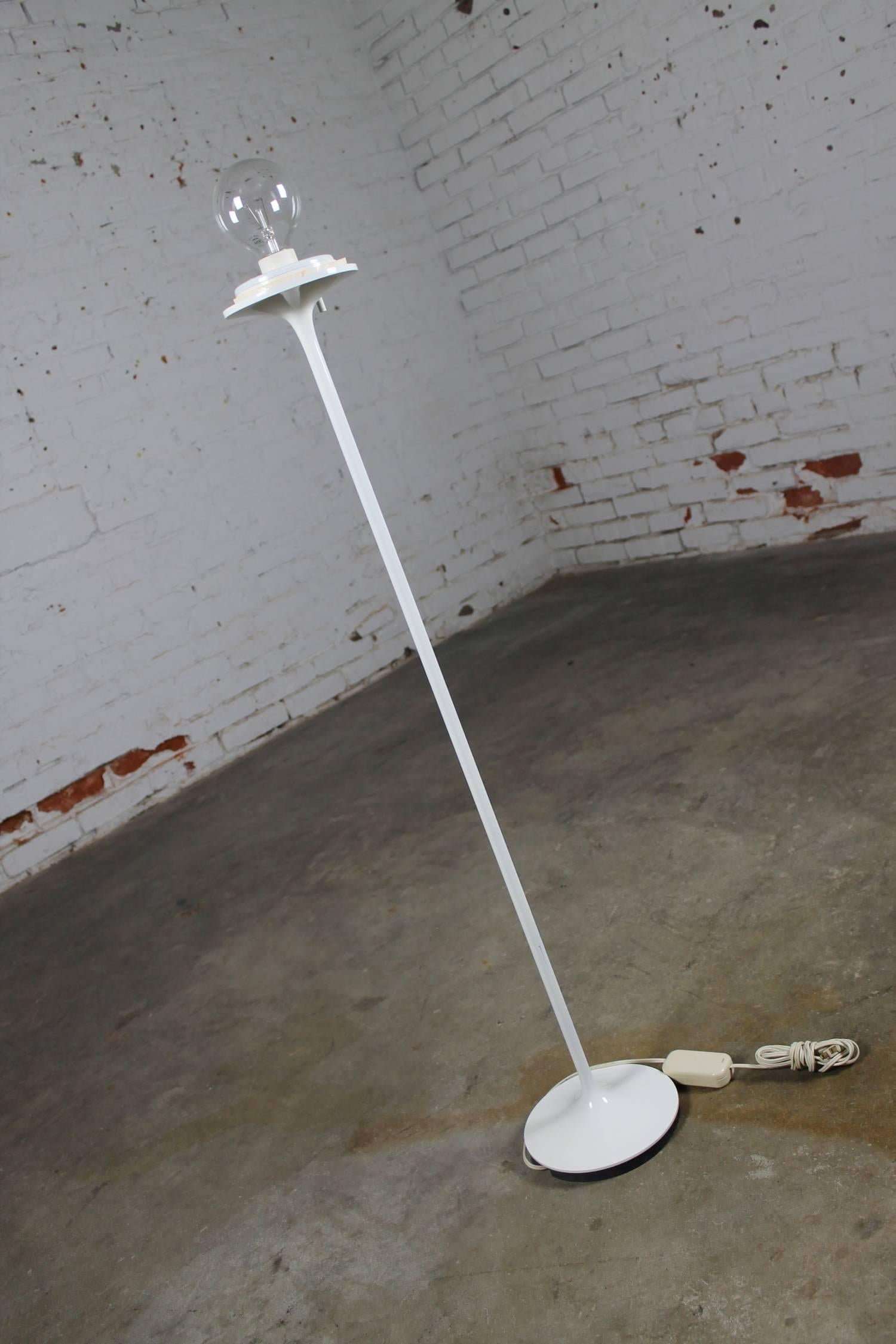 Stemlite Floor Lamp by Billy Curry for Design Line White with Smoke Glass Globe 3