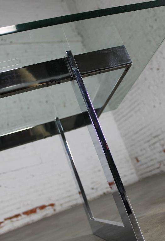 coffee want milo baughman chrome mid century glass modern table