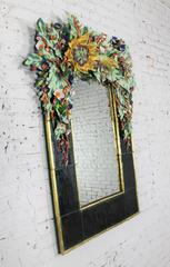 Contemporary Ceramic Floral Large Mirror by George Alexander