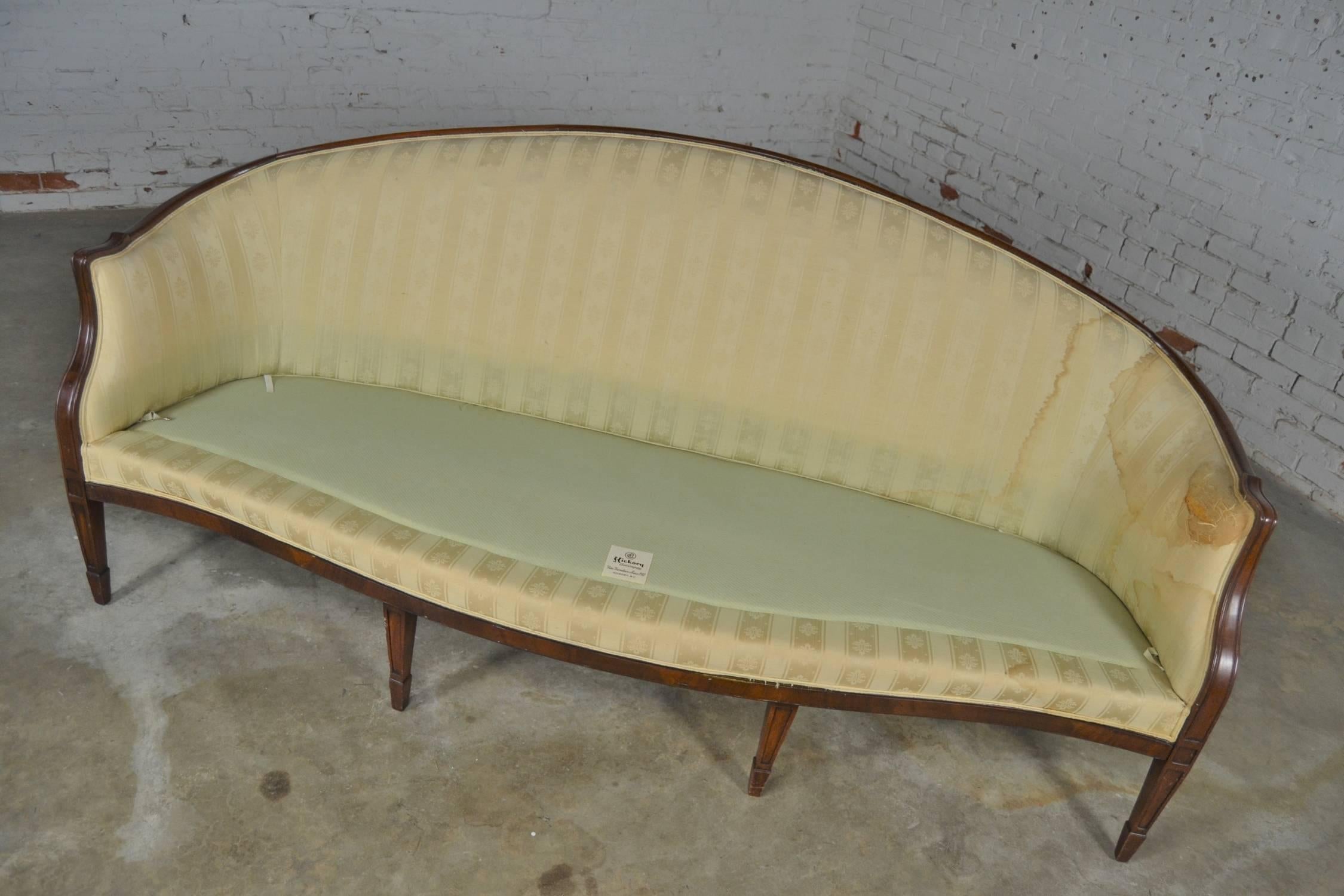American Vintage Hickory Chair Company Regency Style Mahogany Frame Sofa