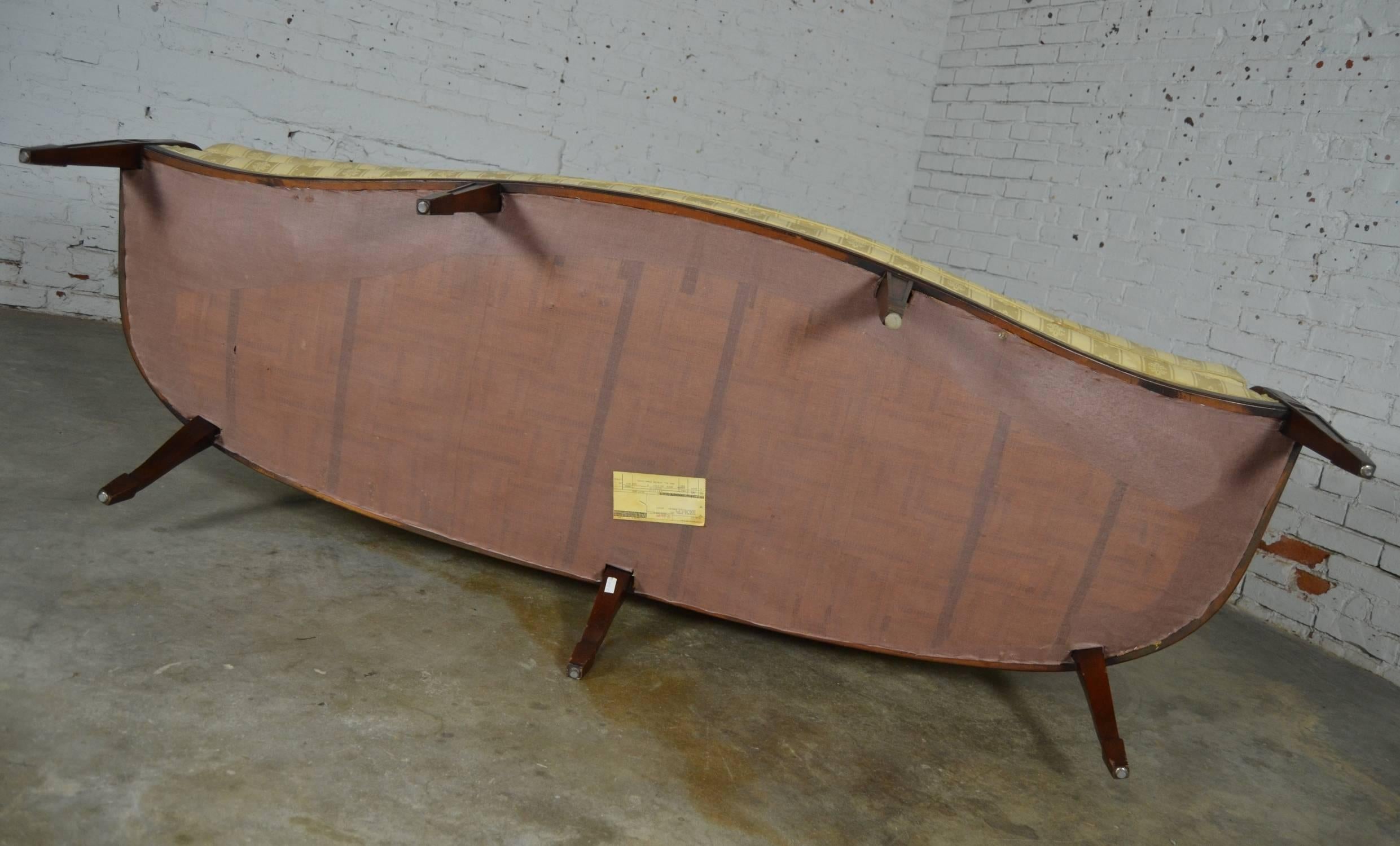 Vintage Hickory Chair Company Regency Style Mahogany Frame Sofa In Distressed Condition In Topeka, KS