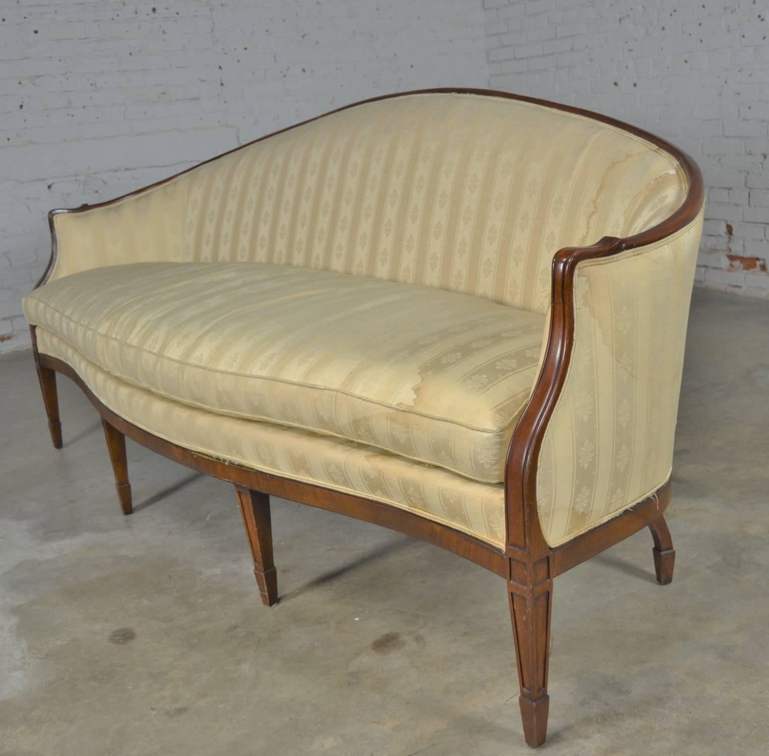 Vintage Hickory Chair Company Regency Style Mahogany Frame Sofa 1
