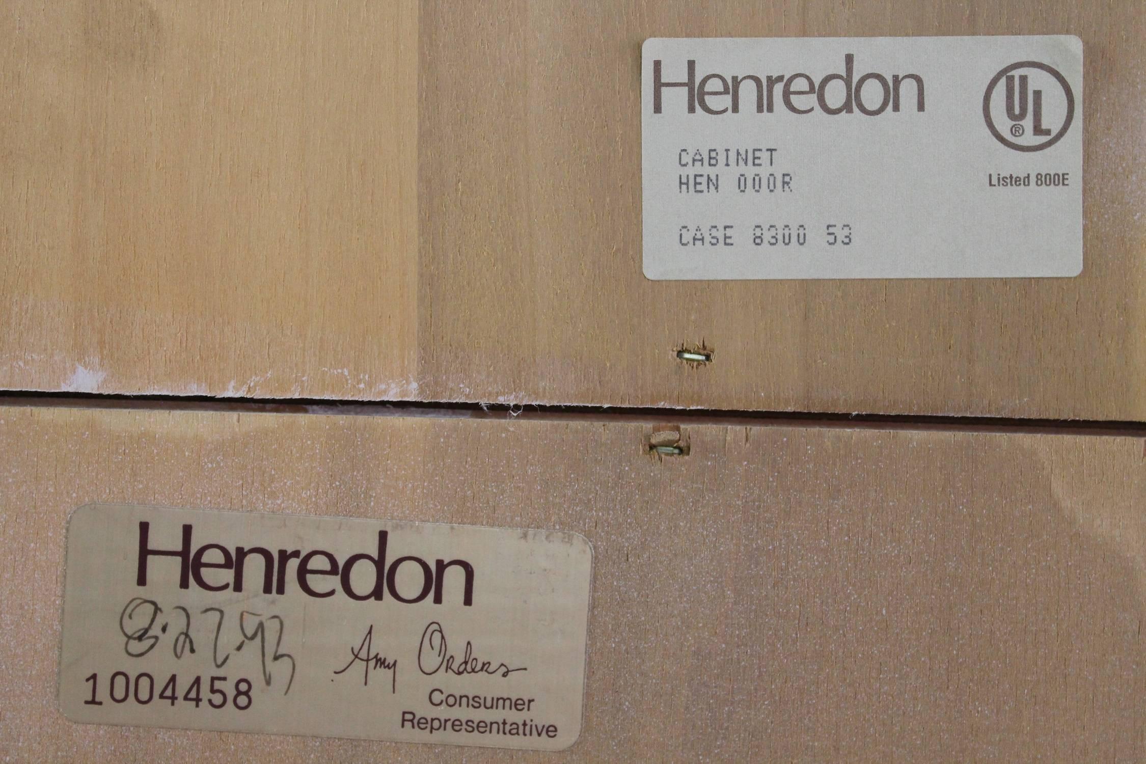 20th Century Vintage Henredon Large Blonde Brutalist-Style Entertainment or Storage Cabinet