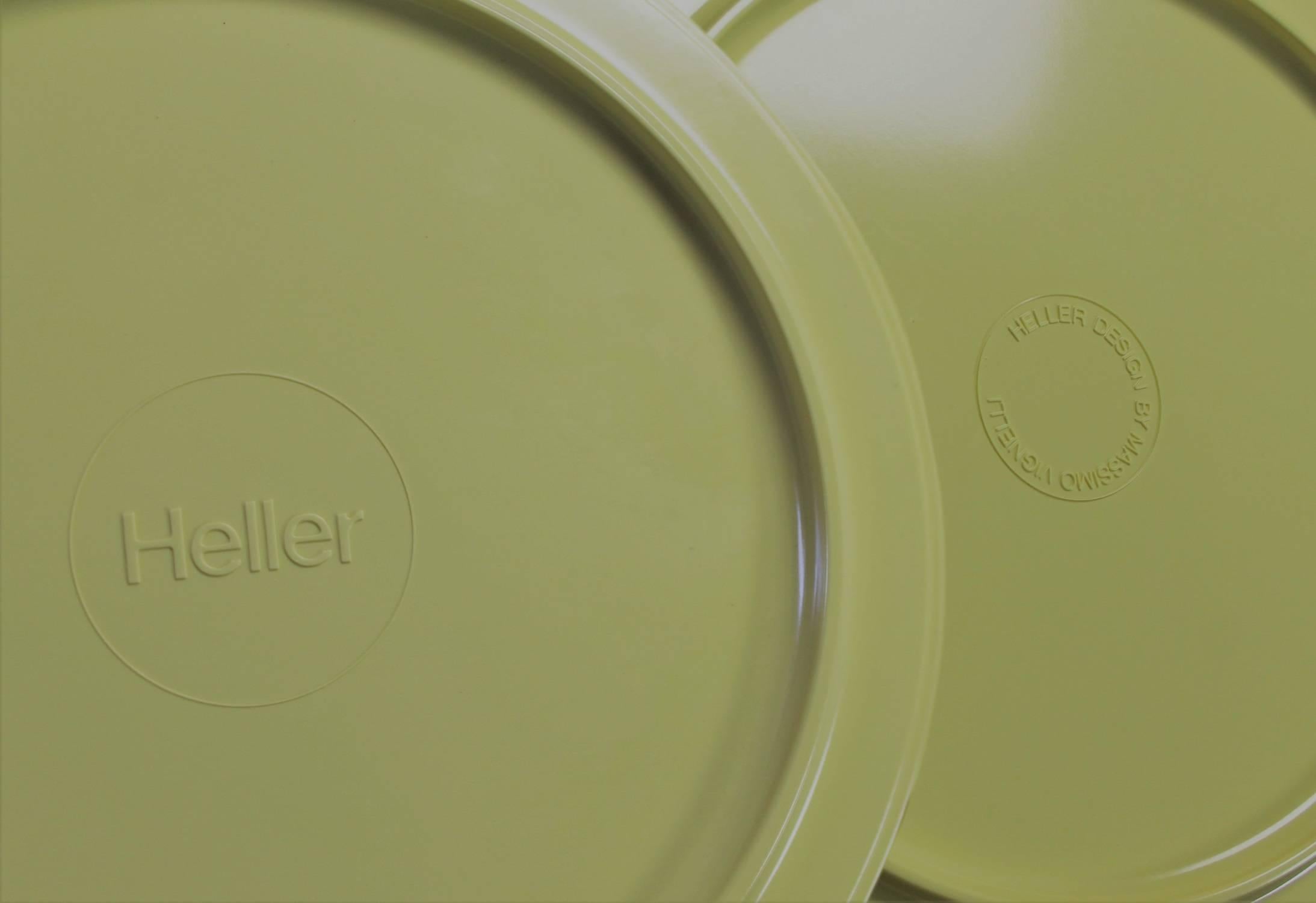 Plastic Massimo Vignelli Heller Dinnerware 20 Large Plates and 20 Small Plates Yellow