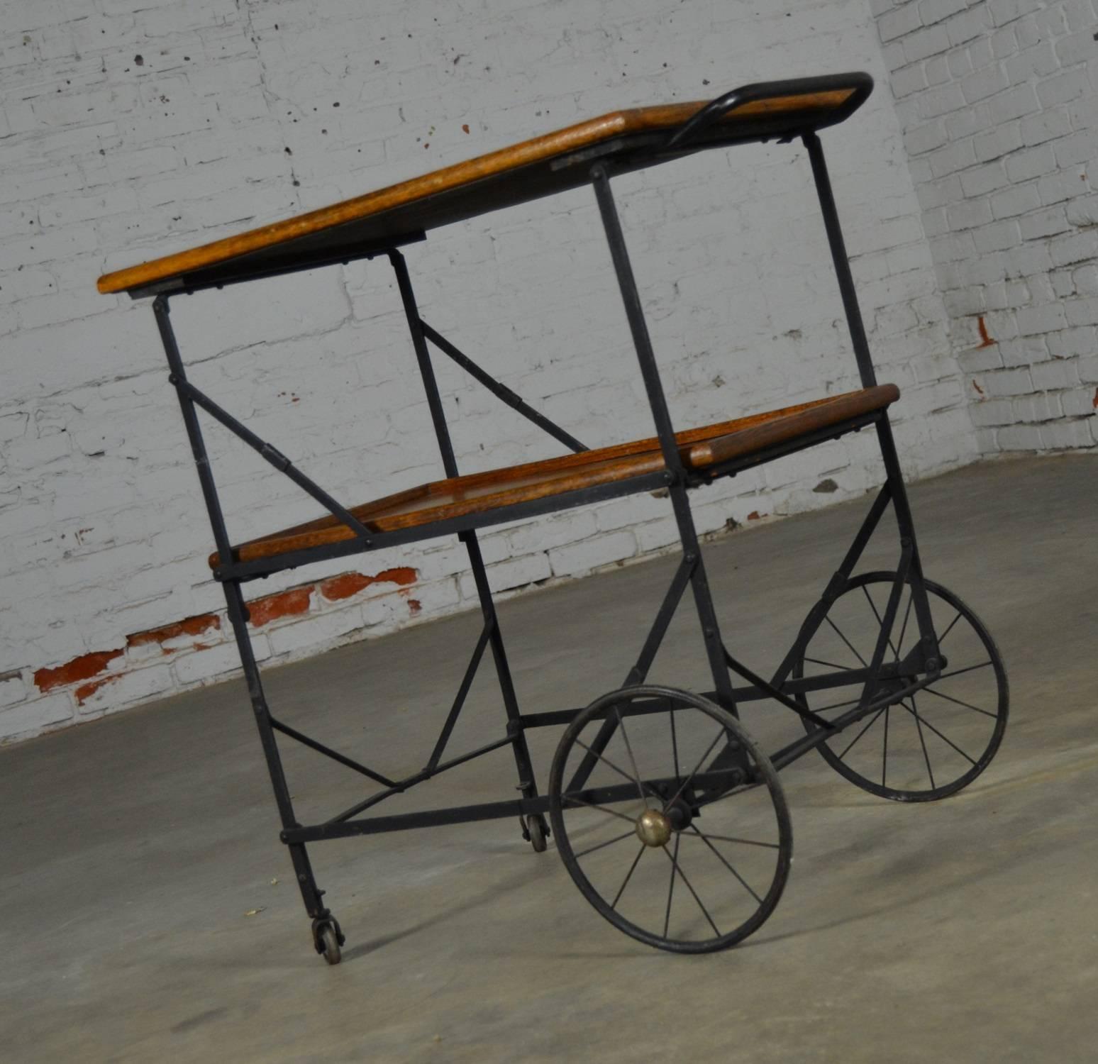 antique metal tea cart