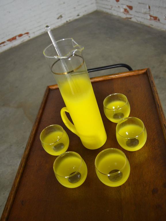 Blendo Sunshine Yellow Cocktail Beverage Set Vintage MidCentury Modern