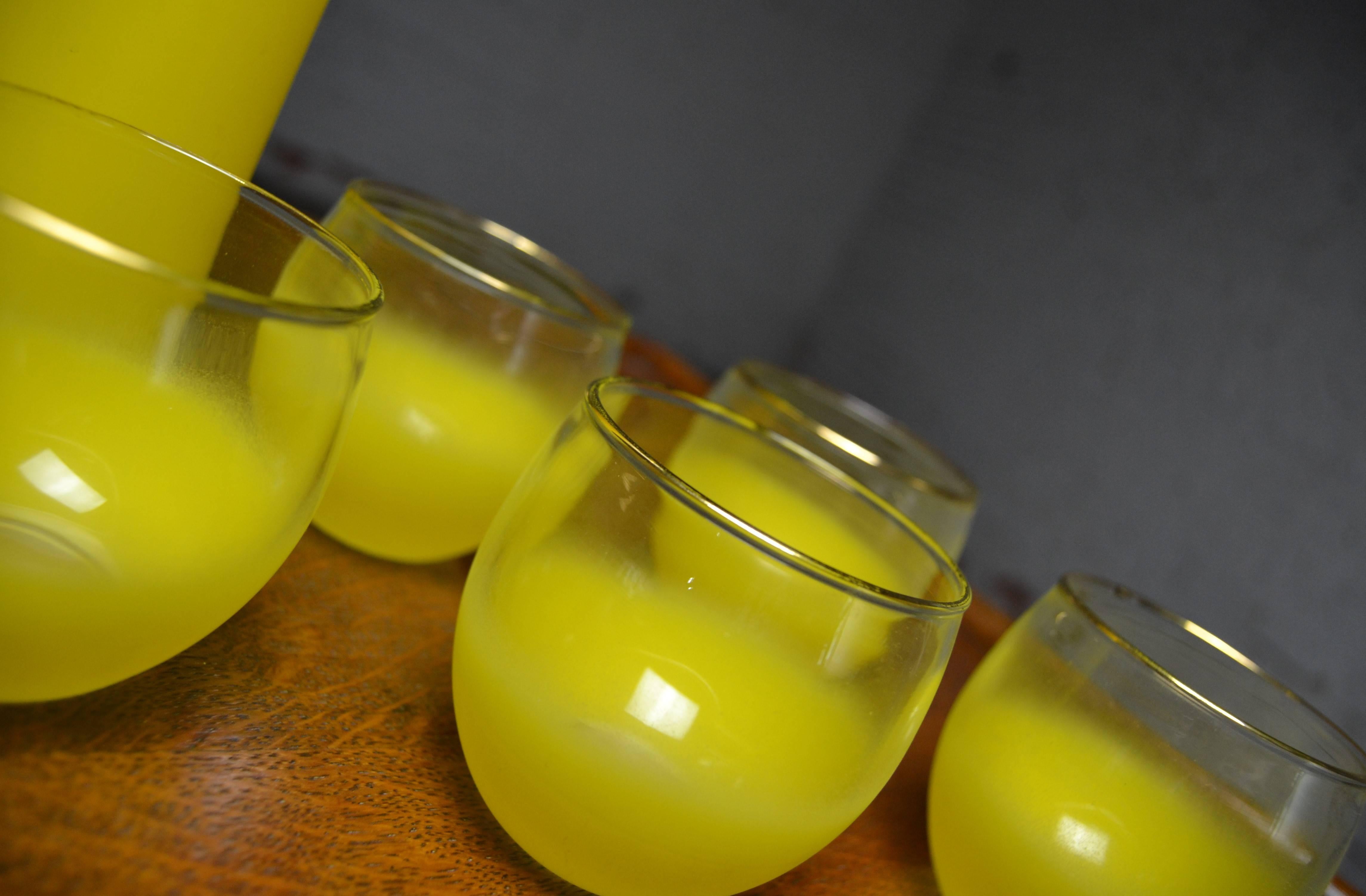 American Blendo Sunshine Yellow Cocktail Beverage Set Vintage Mid-Century Modern
