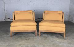 Chaises pantoufles dorées:: Drexel for Sears Symphony Vintage:: Mid-Century Modern:: Paire