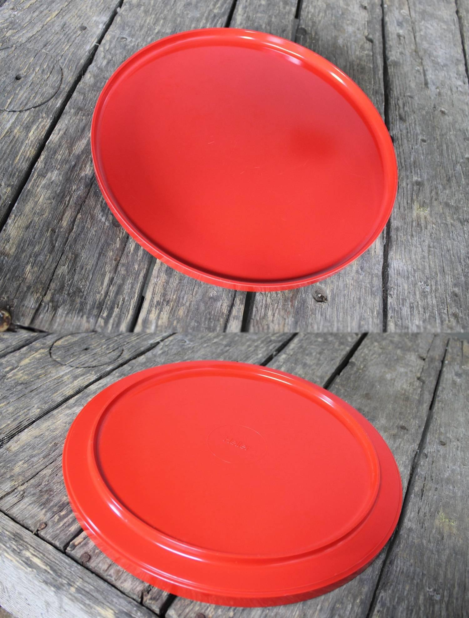 Beverage Set Combo Red and White Ice Bucket Tumblers Tray, Mid-Century Modern 4