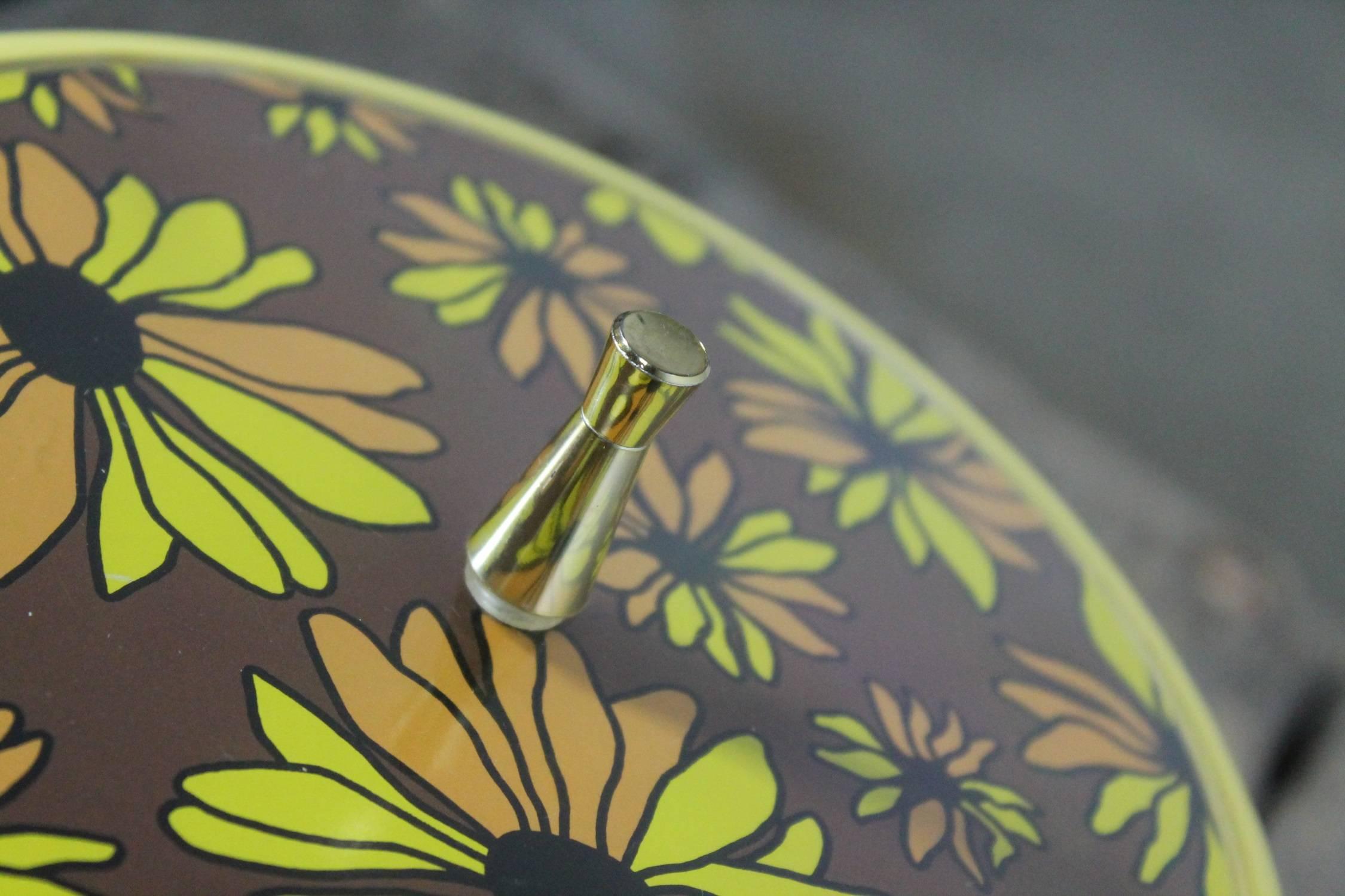 Metal Yellow Daisy Ice Bucket by West Bend Thermo Serv Vintage, Mid-Century Modern
