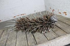 Caterpillar Sculpture or Garden Art of Reclaimed Metal by Jason Startup