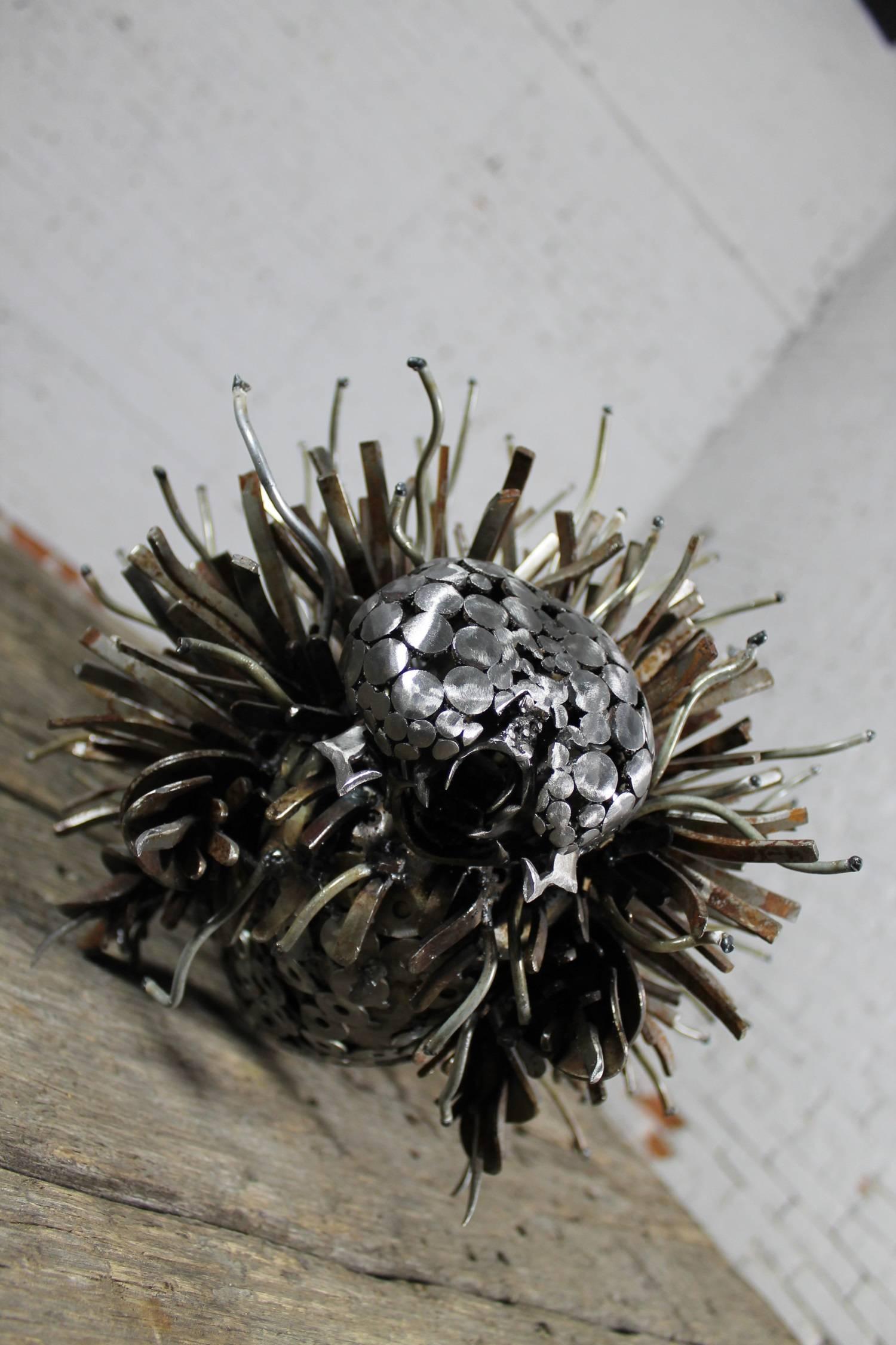 Contemporary Caterpillar Sculpture or Garden Art of Reclaimed Metal by Jason Startup