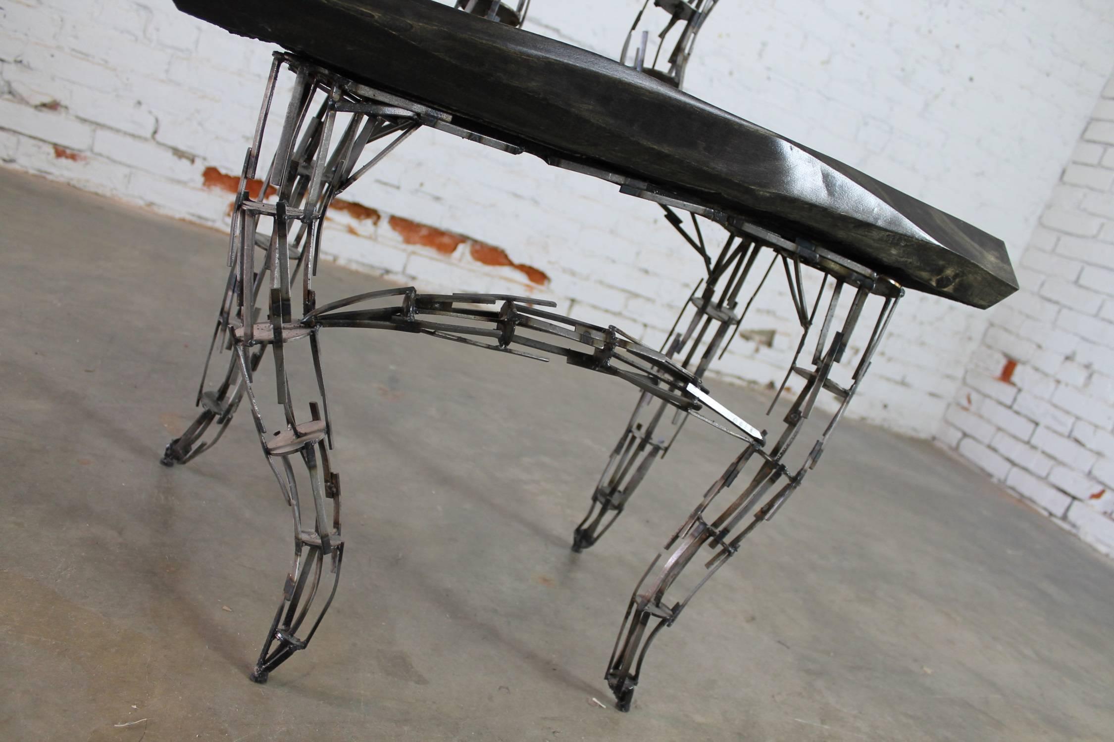 Contemporary Sculptural Borgantula Reclaimed Metal and Wood Horn Chair by Jason Startup
