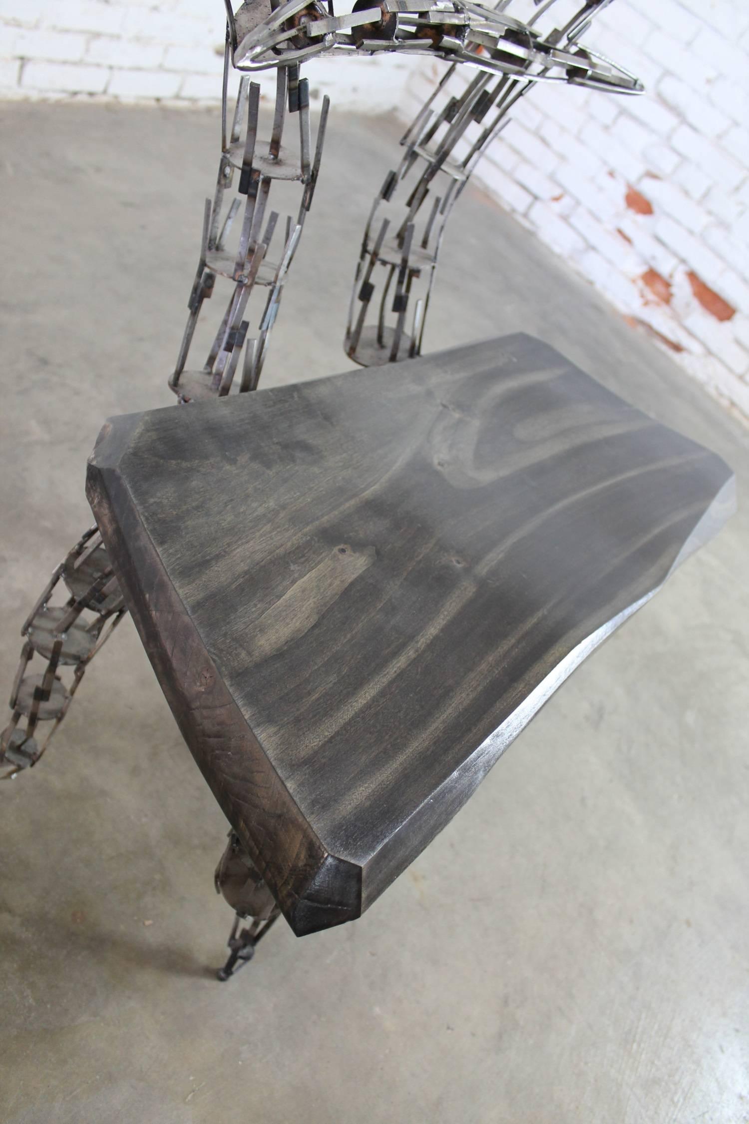 Sculptural Borgantula Reclaimed Metal and Wood Horn Chair by Jason Startup 1