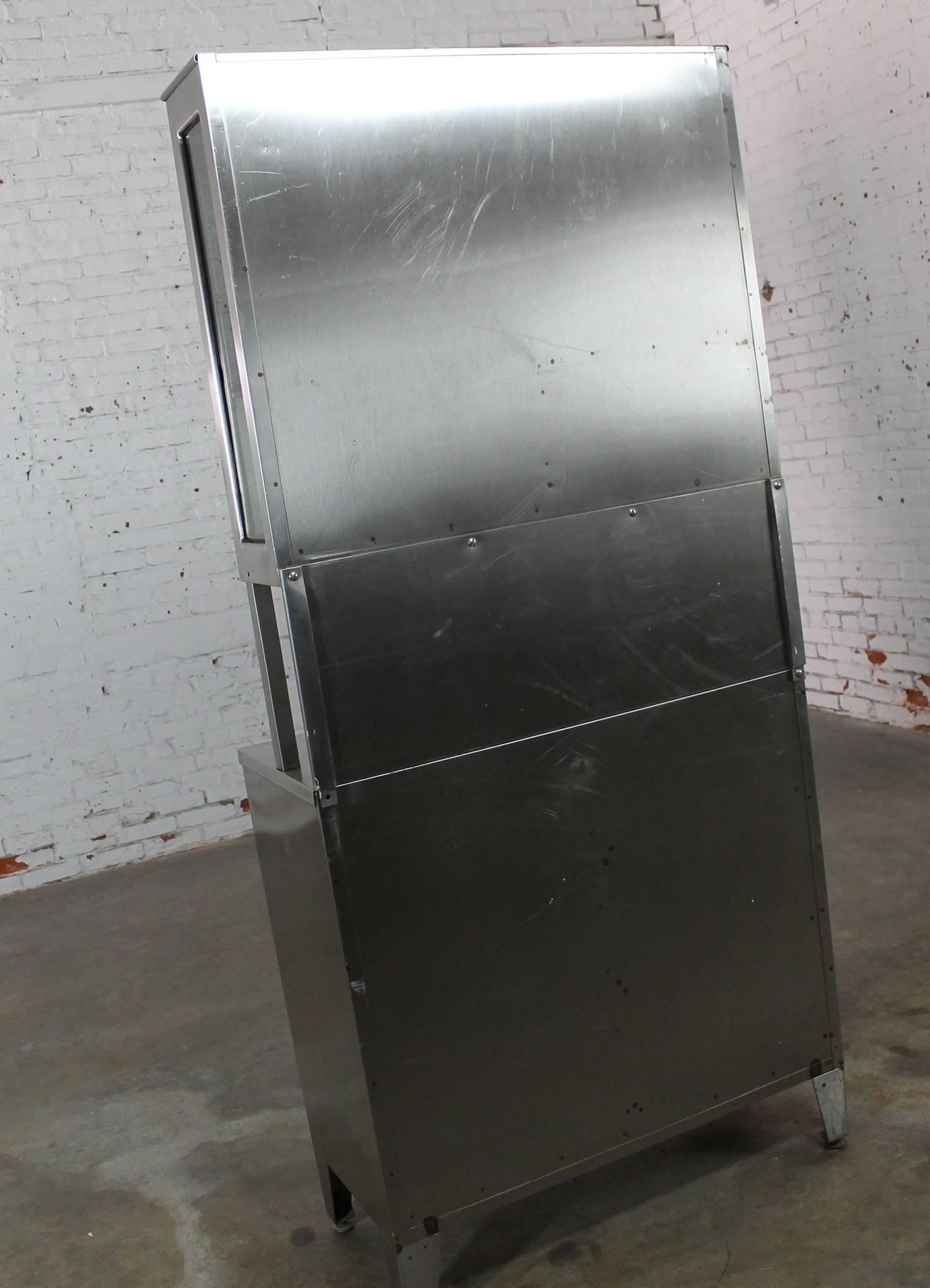 Vintage Stainless Steel Cupboard Industrial Medical Step Back Cabinet 5
