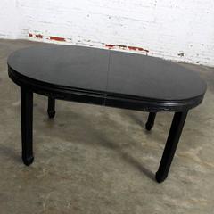 Black Century Furniture Chin Hua Style Dining Table Oval Hollywood Regency