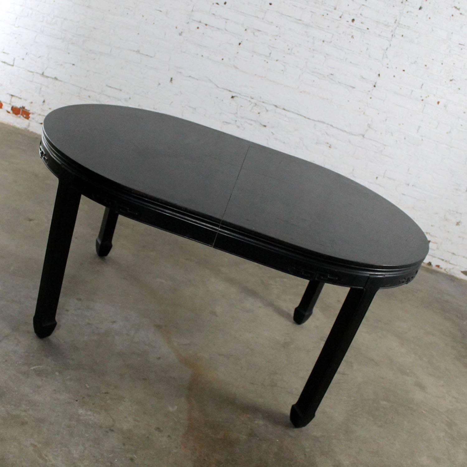 Black Century Furniture Chin Hua Style Dining Table Oval Hollywood Regency 2