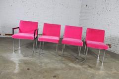 Hot Pink and Chrome Dining Chairs American of Martinsville, Mid-Century Modern