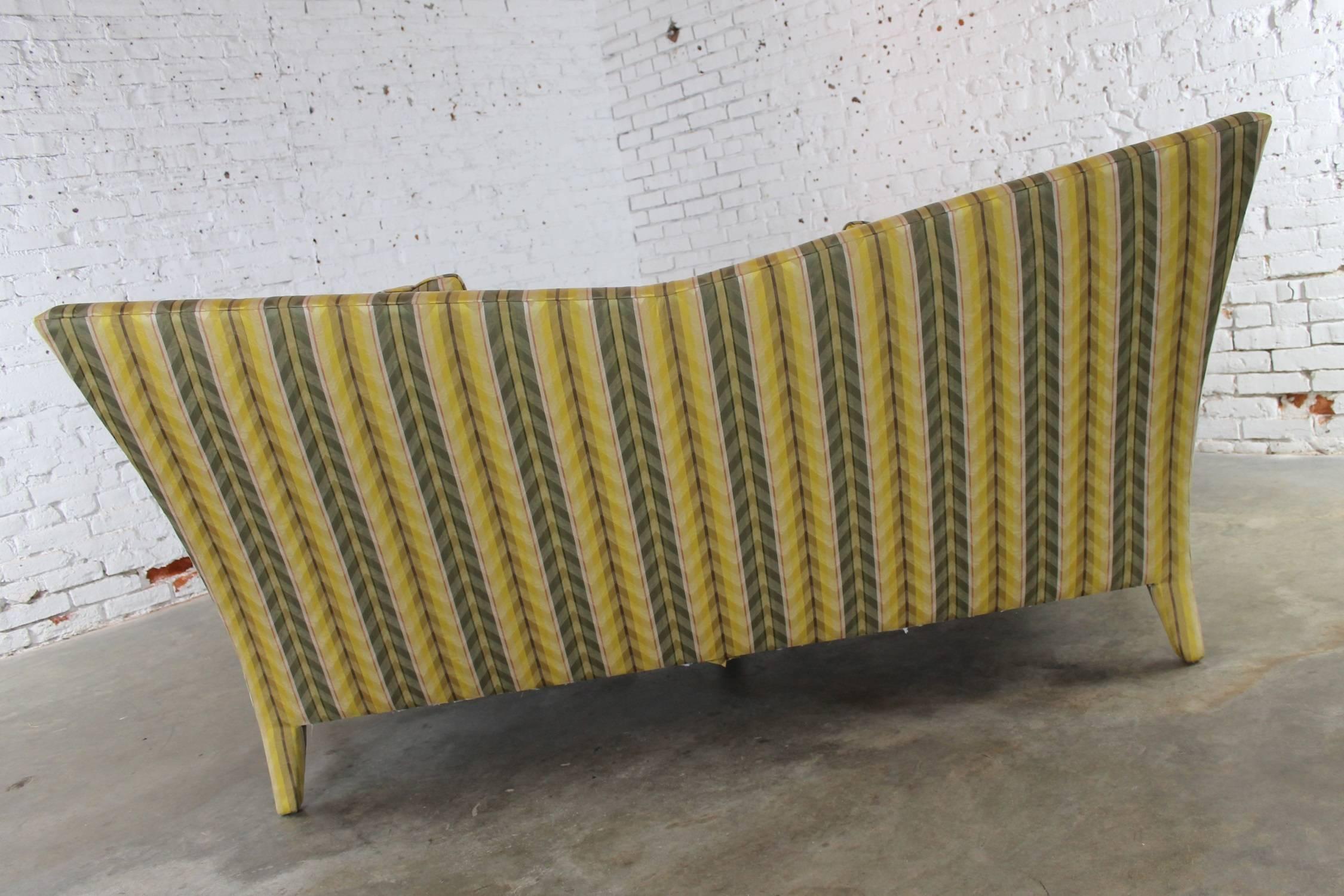 Modern Vintage Donghia Yellow Stripe Spirit Sofa by John Hutton For Sale