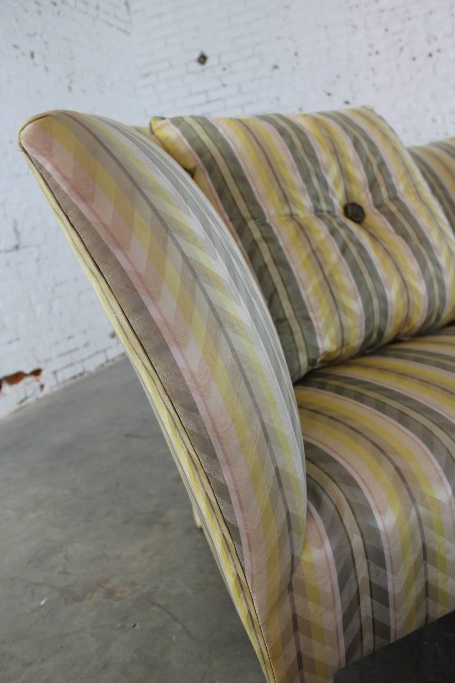 Vintage Donghia Yellow Stripe Spirit Sofa by John Hutton In Good Condition For Sale In Topeka, KS