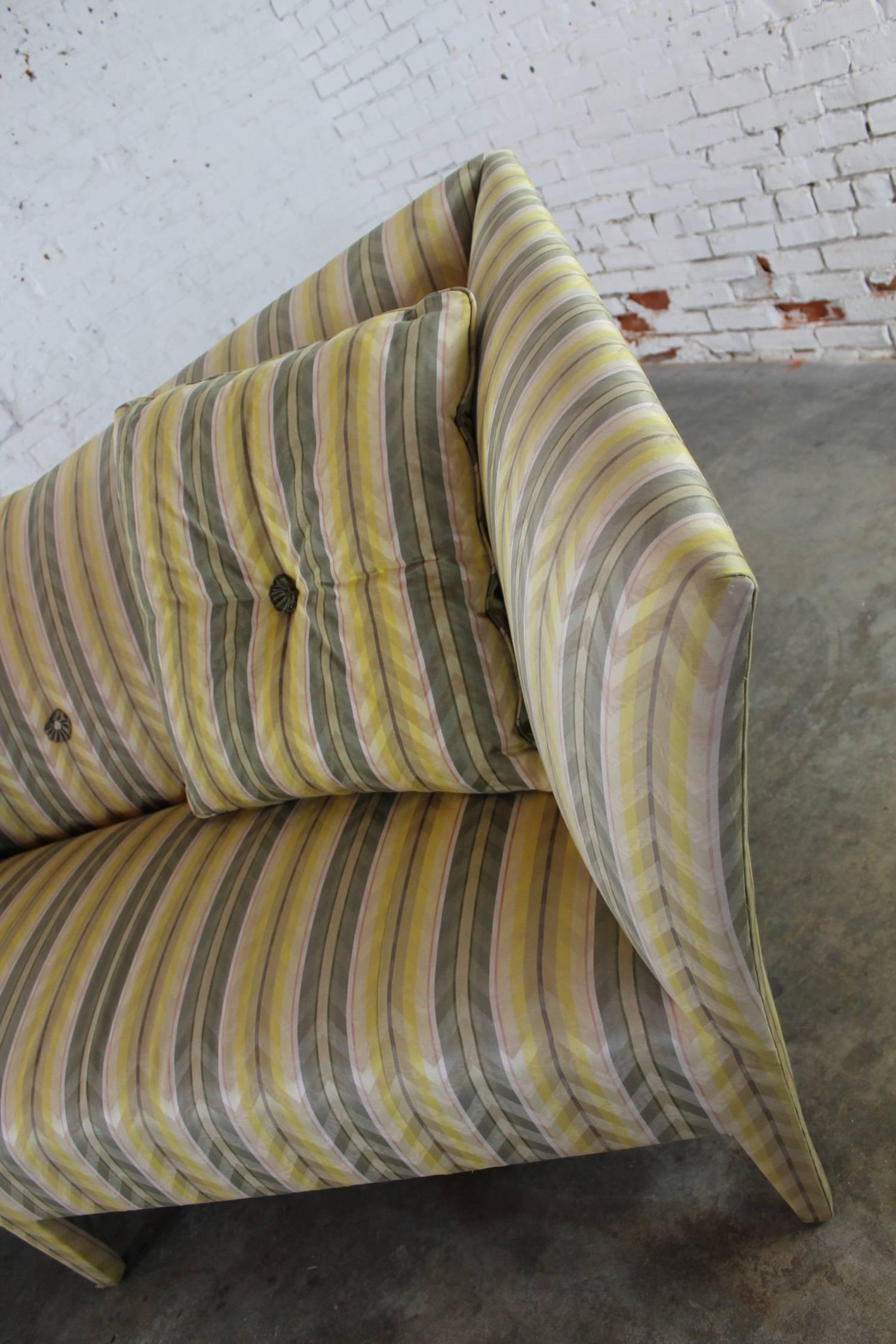 20th Century Vintage Donghia Yellow Stripe Spirit Sofa by John Hutton For Sale