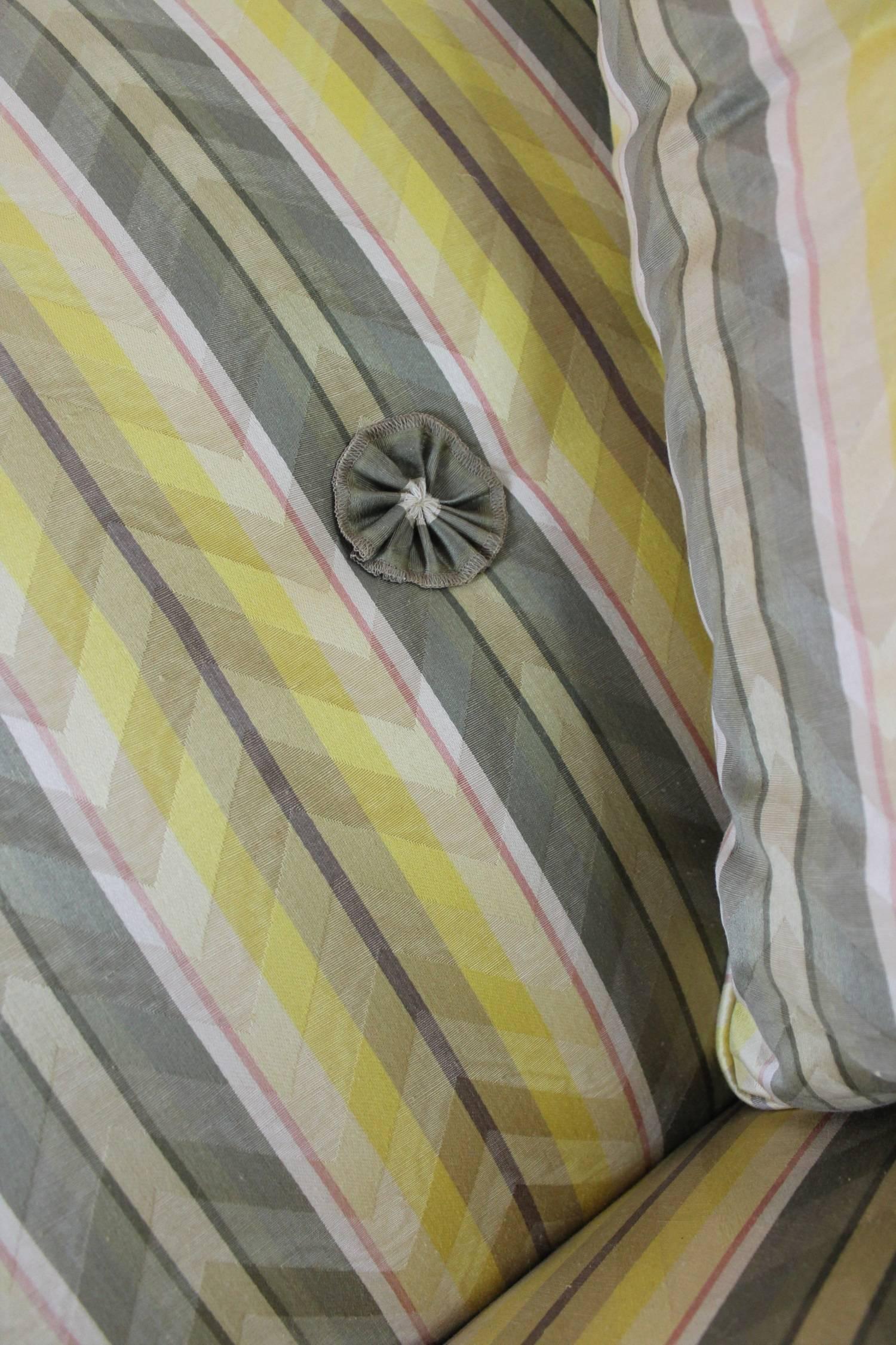 Fabric Vintage Donghia Yellow Stripe Spirit Sofa by John Hutton For Sale