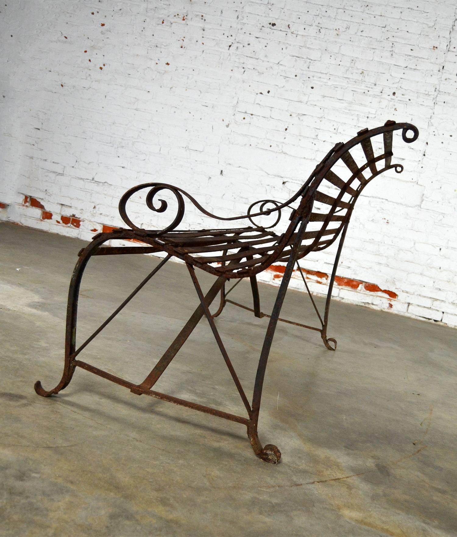 antique wrought iron benches
