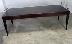 Library Style Dark Espresso Stained Maple Dining Table Bro-Dart Vintage Modern