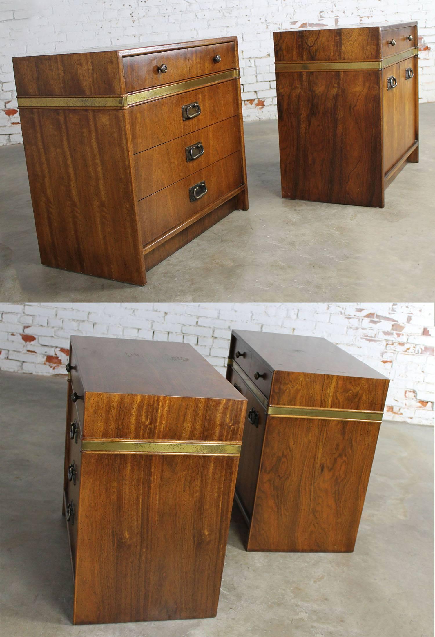 American Hickory Manufacturing Co Pair of Campaign Style Chests a Vintage