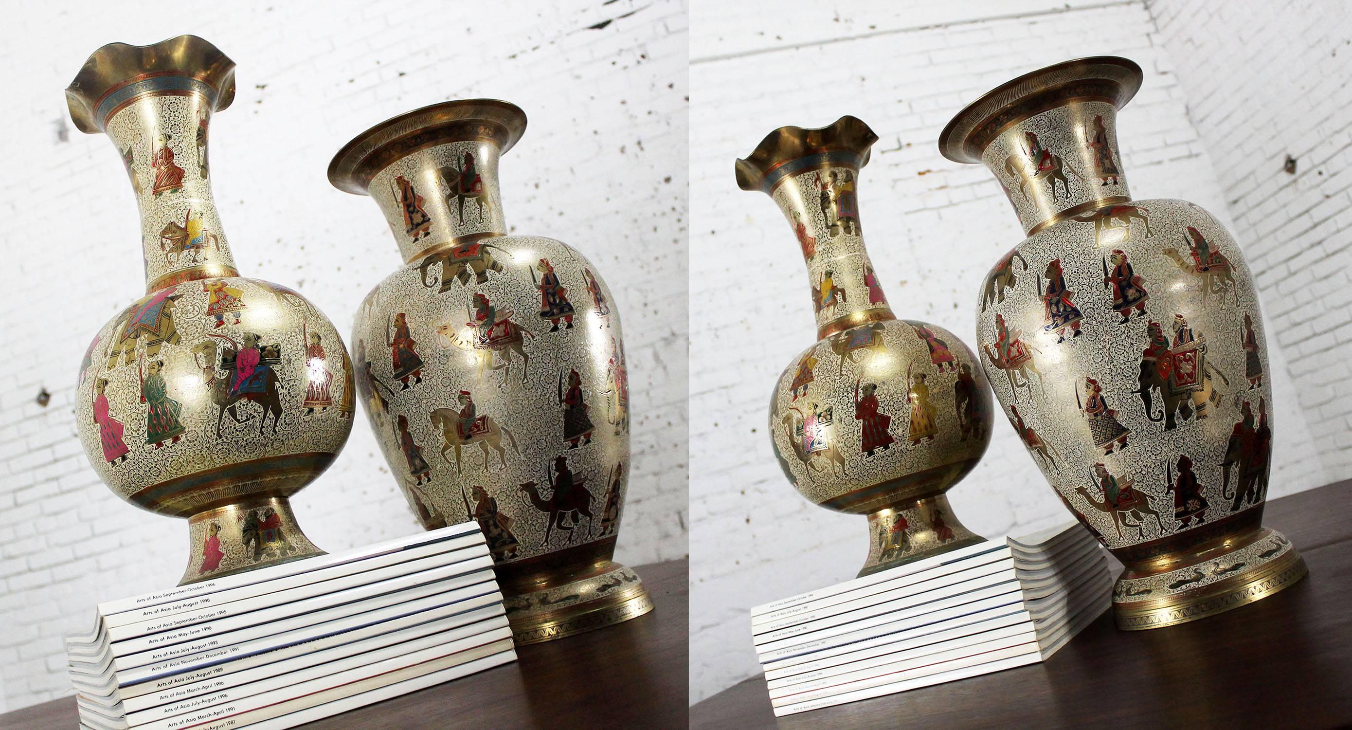 brass enamel vase